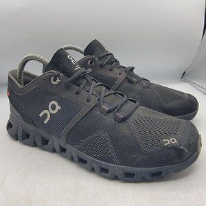 On Cloud X Mens 7.5 Triple Black Asphalt Athletic Sneaker Shoes Running